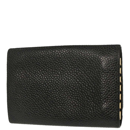 Chanel 2003-2004 Black Caviar Skin Six Hook Key Case Small Good