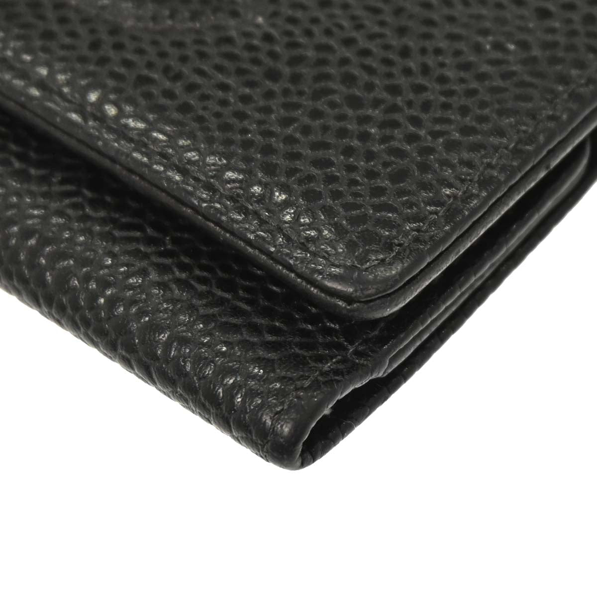 Chanel 2003-2004 Black Caviar Skin Six Hook Key Case Small Good