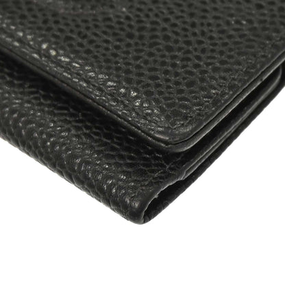 Chanel 2003-2004 Black Caviar Skin Six Hook Key Case Small Good