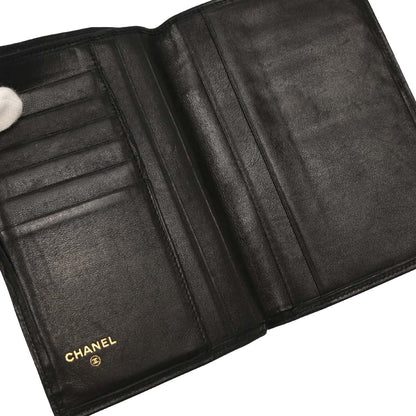 Chanel 2014 Black Lambskin Bicolore Wallet