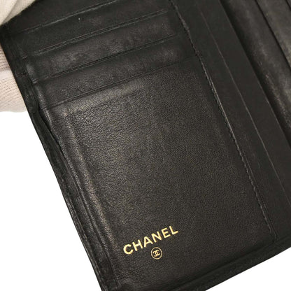 Chanel 2014 Black Lambskin Bicolore Wallet
