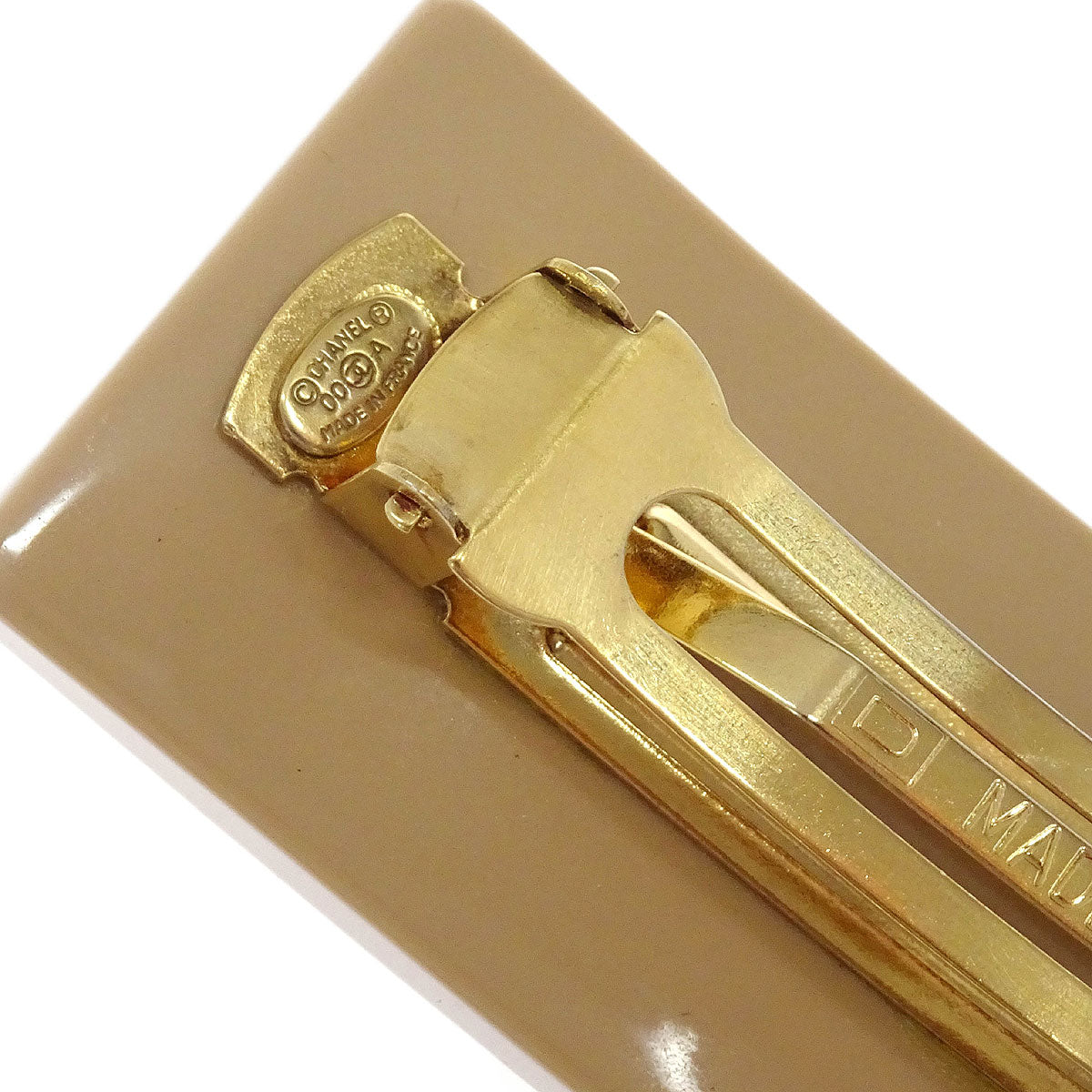 Chanel Barrette Hair Accessories Beige Acrylic 00A
