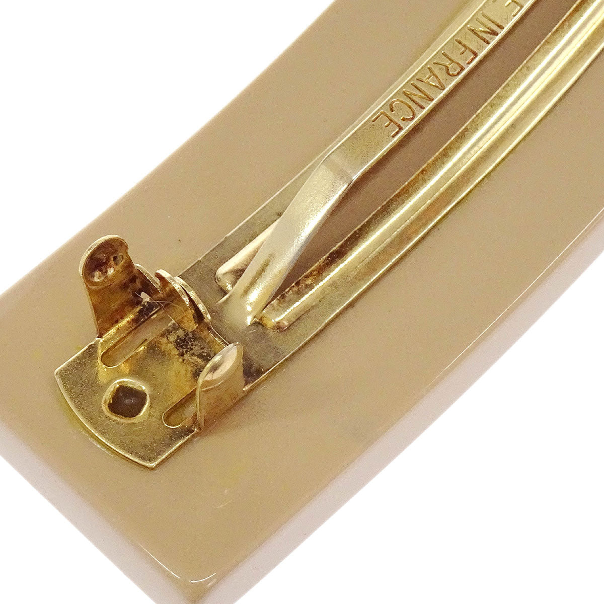 Chanel Barrette Hair Accessories Beige Acrylic 00A