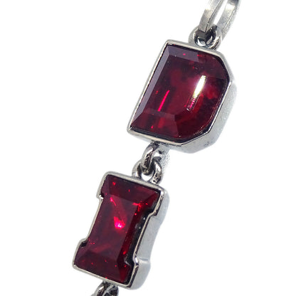 Christian Dior Pierced Earrings Dangle Silver Rhinestone