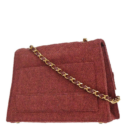 Chanel Brown Wool Straight Flap Shoulder Bag
