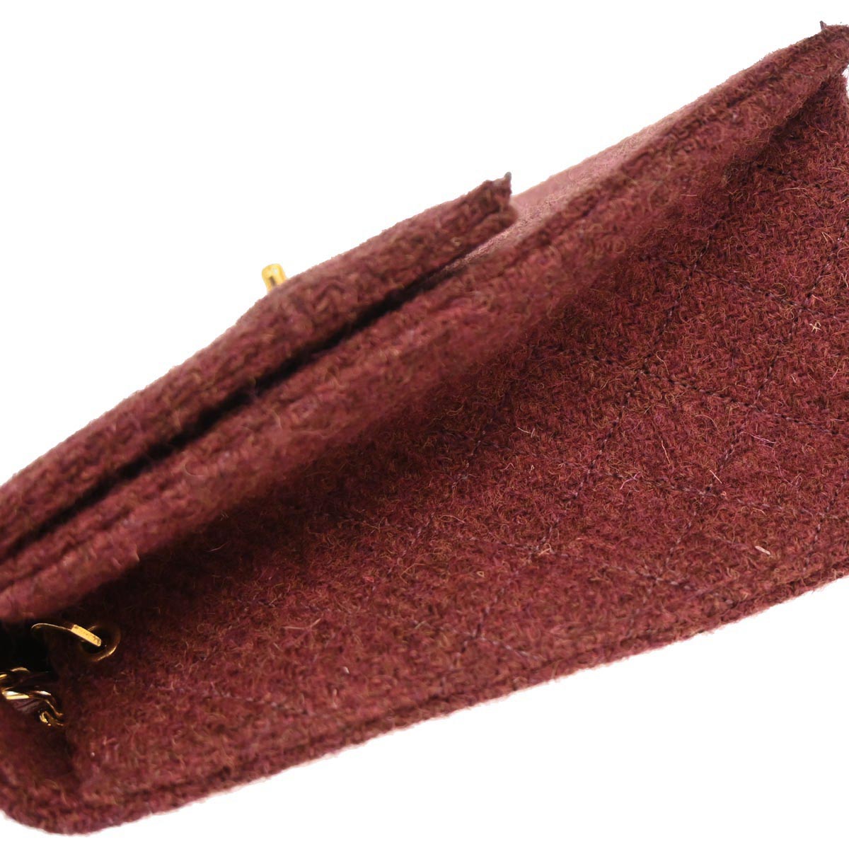 Chanel Brown Wool Straight Flap Shoulder Bag
