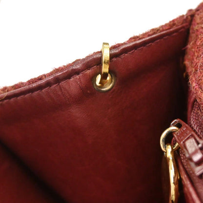 Chanel Brown Wool Straight Flap Shoulder Bag