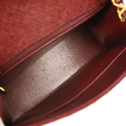 Chanel Brown Wool Straight Flap Shoulder Bag