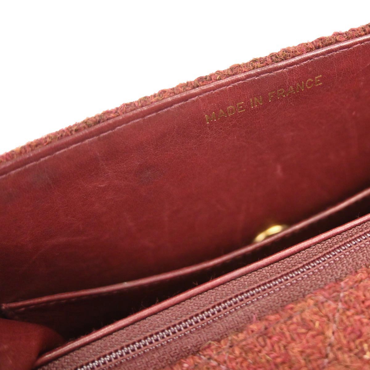 Chanel Brown Wool Straight Flap Shoulder Bag