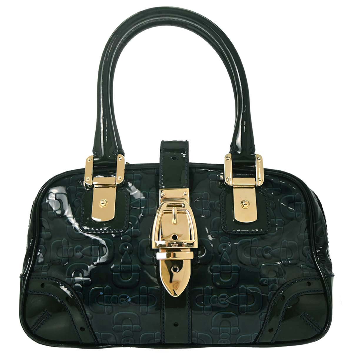 Gucci Green PVC Horsebit Pattern Handbag