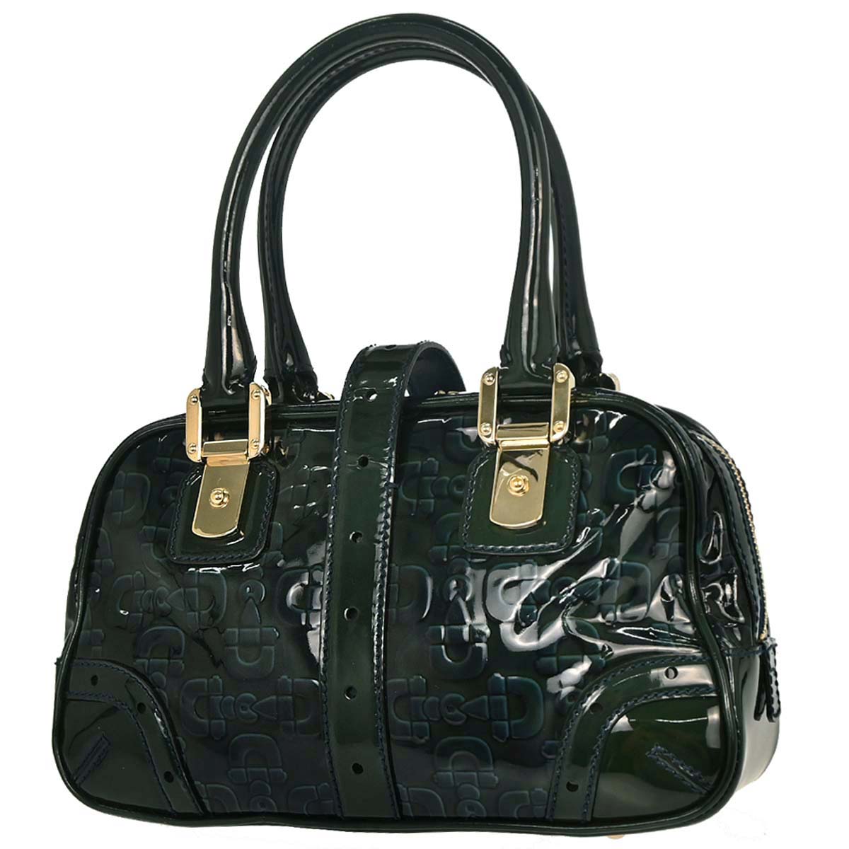 Gucci Green PVC Horsebit Pattern Handbag