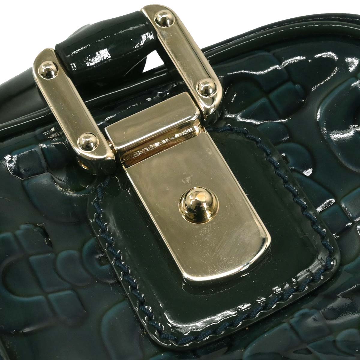 Gucci Green PVC Horsebit Pattern Handbag