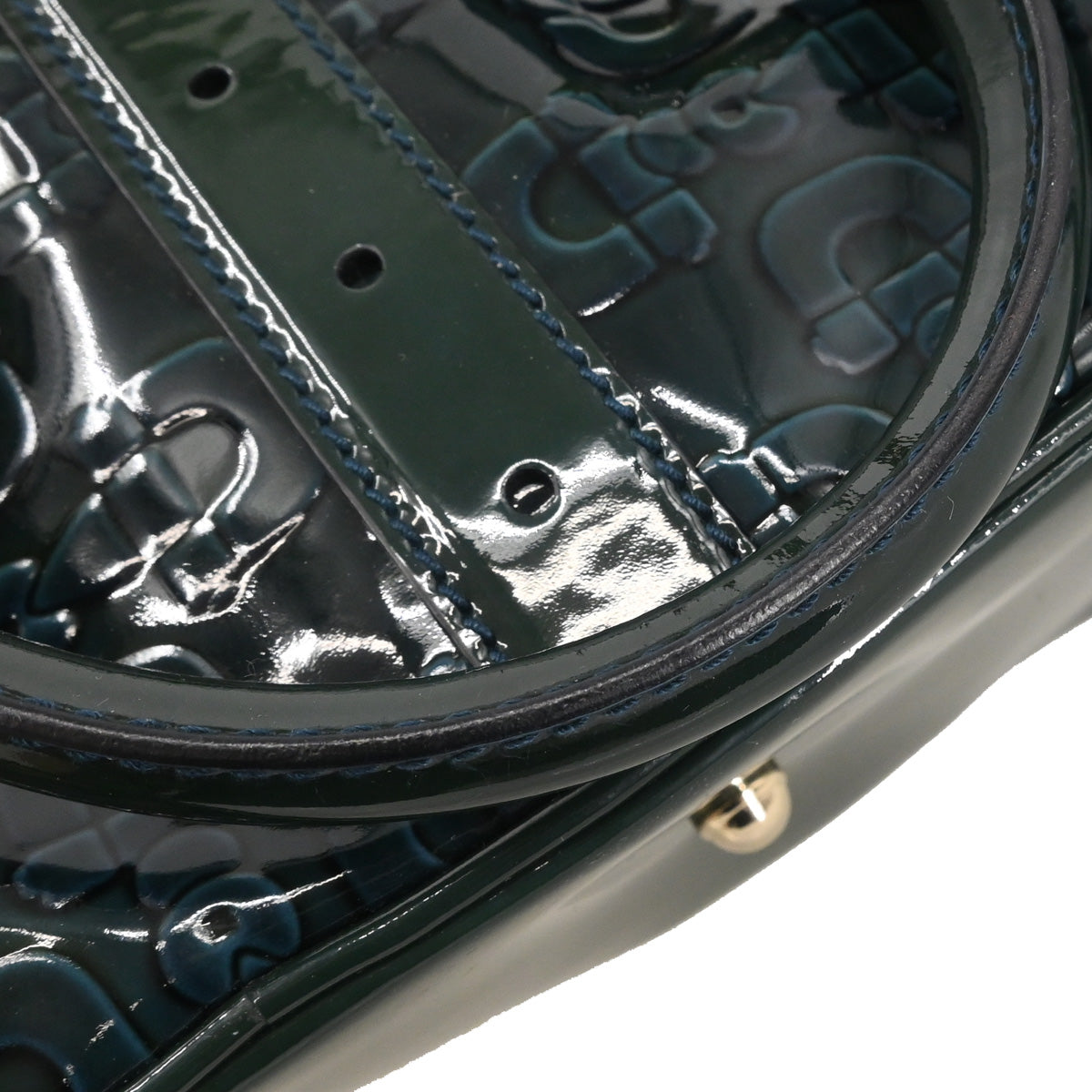 Gucci Green PVC Horsebit Pattern Handbag
