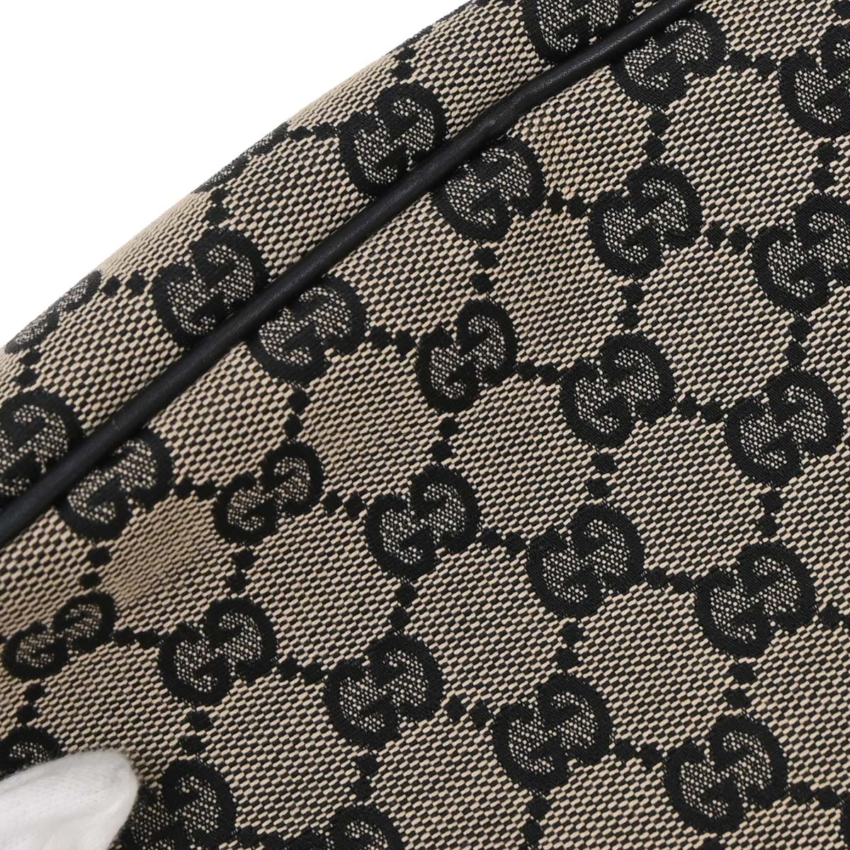 Gucci Beige Black GG Handbag