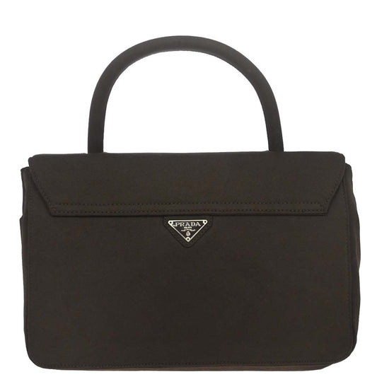Prada Brown Nylon Top Handle Handbag
