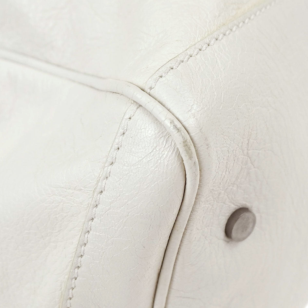 Balenciaga White Squash 2way Duffle Shoulder Handbag