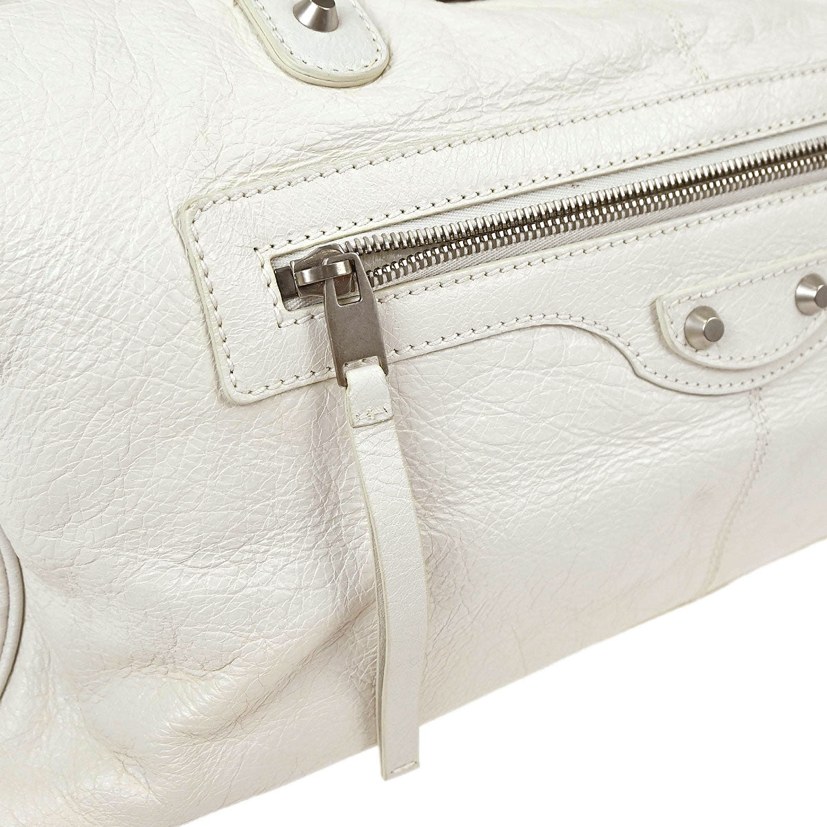 Balenciaga White Squash 2way Duffle Shoulder Handbag