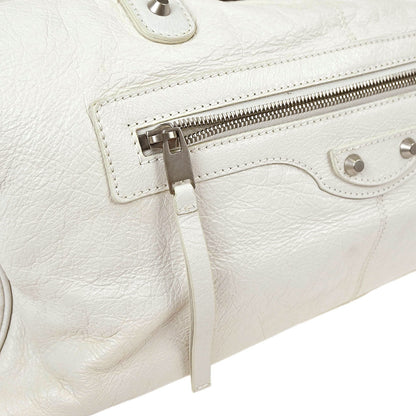 Balenciaga White Squash 2way Duffle Shoulder Handbag