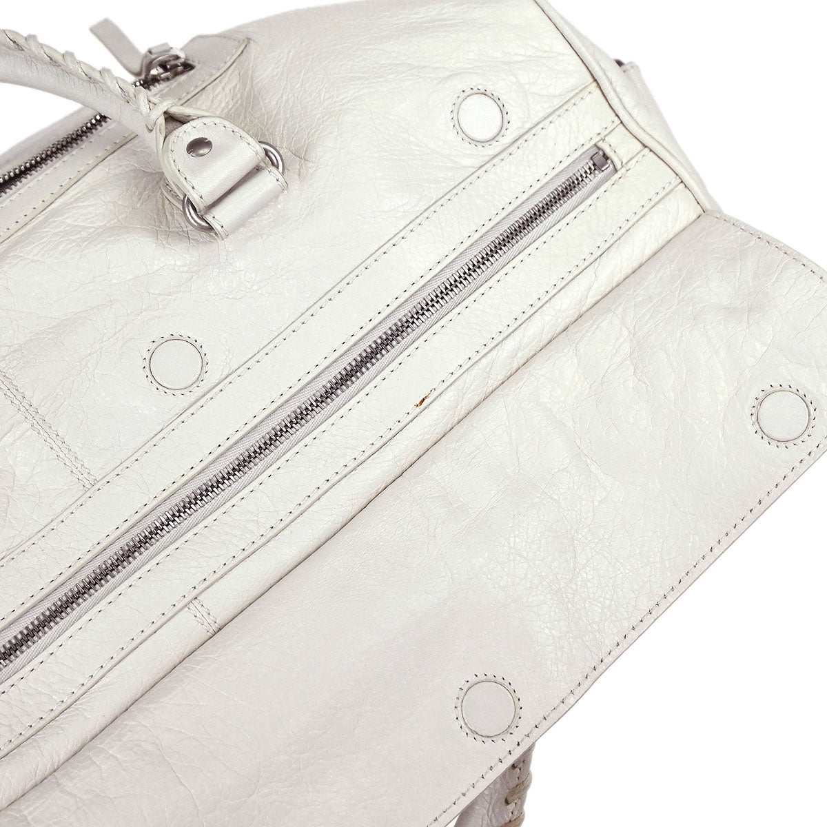 Balenciaga White Squash 2way Duffle Shoulder Handbag
