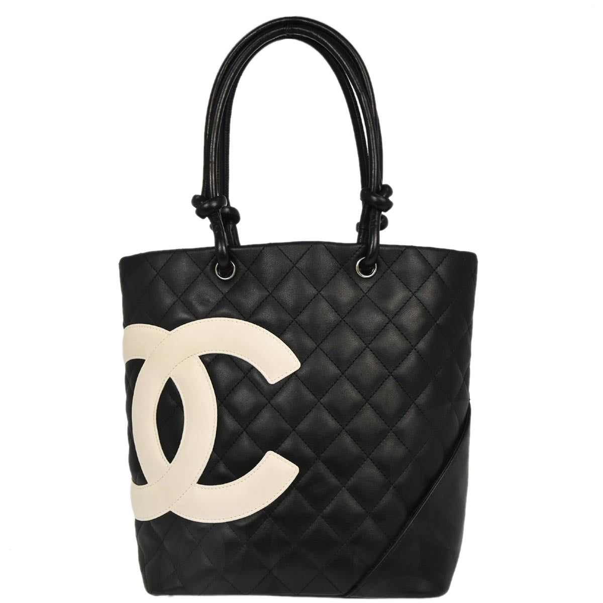Chanel Black Calfskin Cambon Ligne Tote Handbag