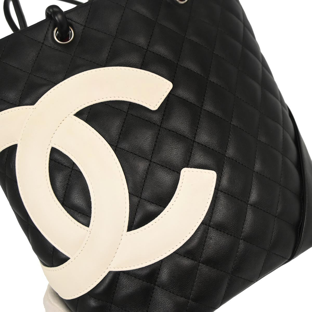 Chanel Black Calfskin Cambon Ligne Tote Handbag