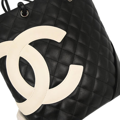 Chanel Black Calfskin Cambon Ligne Tote Handbag