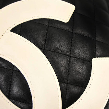 Chanel Black Calfskin Cambon Ligne Tote Handbag