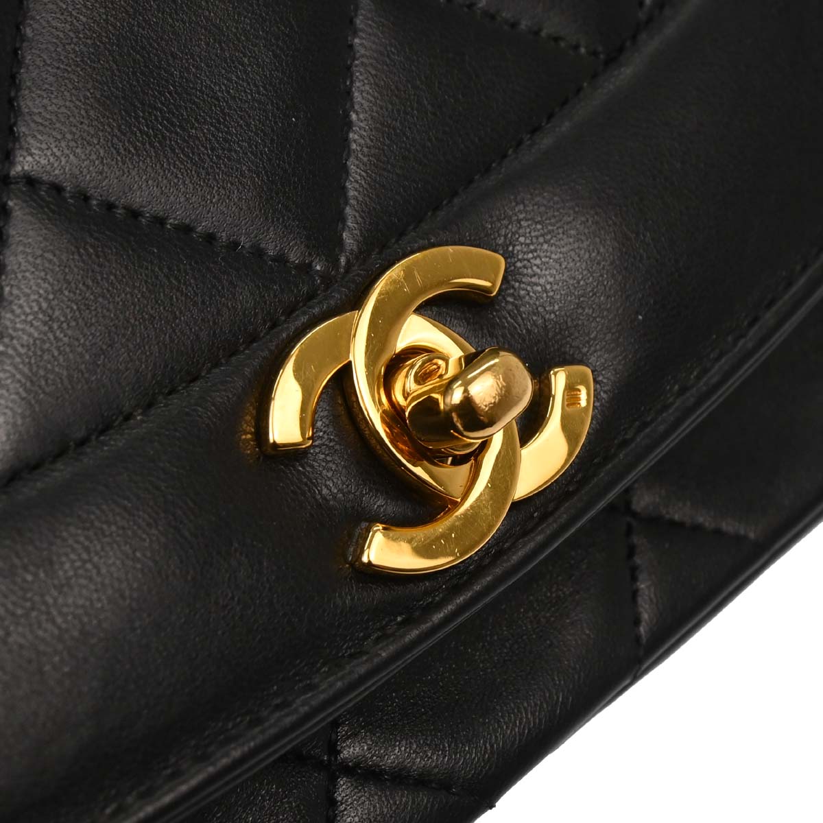 Chanel Black Lambskin Medium Diana Shoulder Bag