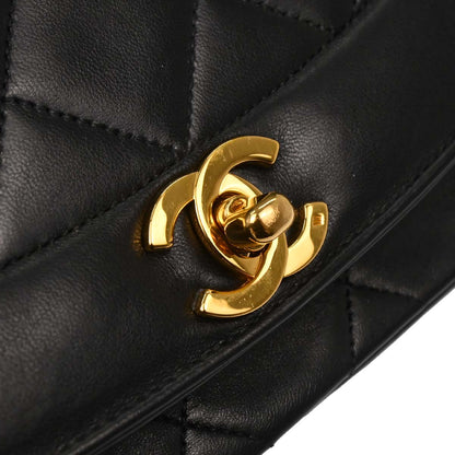 Chanel Black Lambskin Medium Diana Shoulder Bag