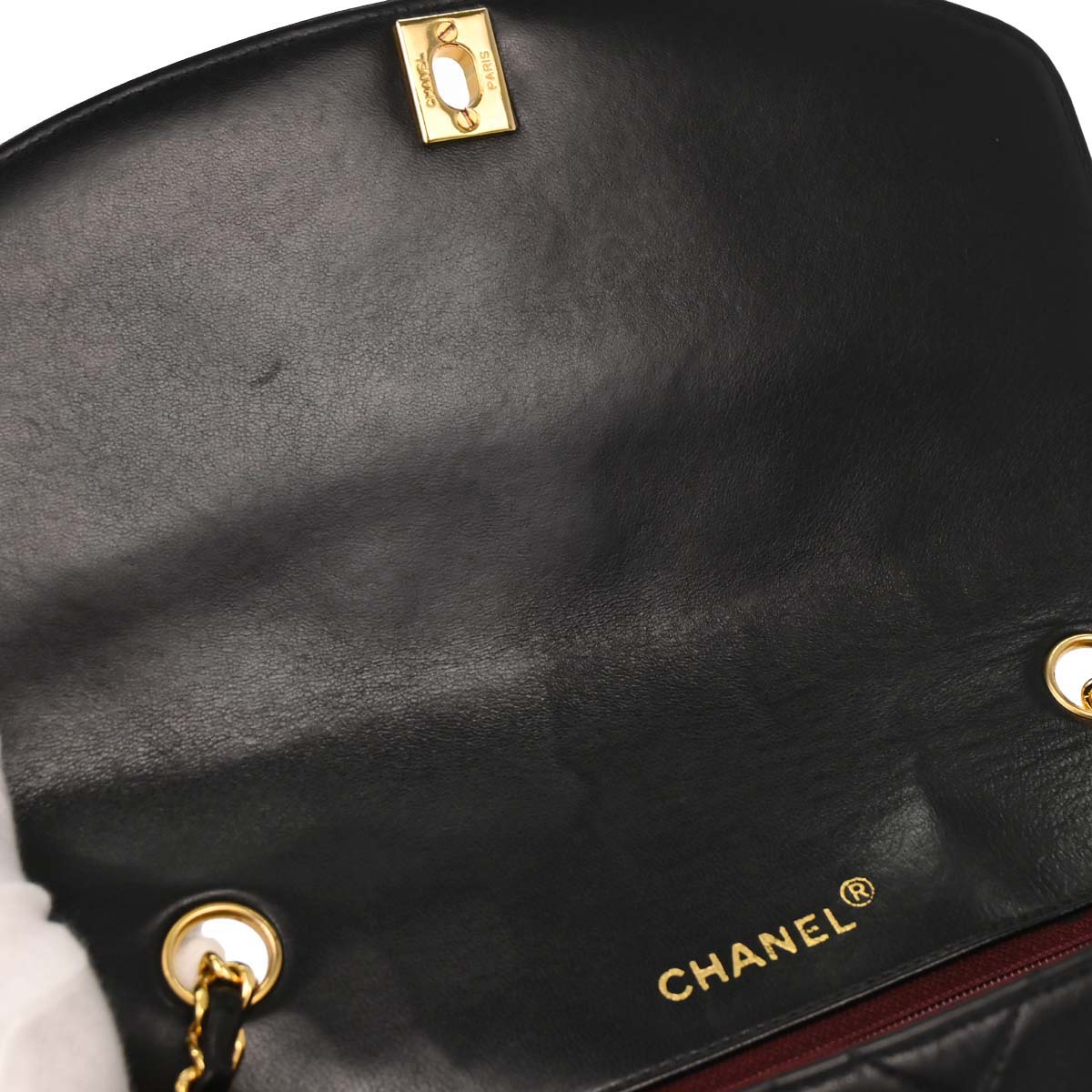 Chanel Black Lambskin Medium Diana Shoulder Bag