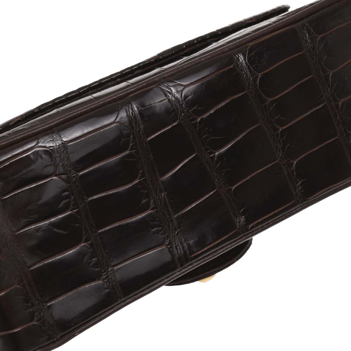 Chanel * 1986-1988 Brown Crocodile Mini Classic Square Flap Shoulder Bag 17
