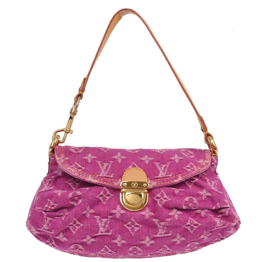 Louis Vuitton Fuchsia Monogram Denim Mini Pleaty Handbag M95216