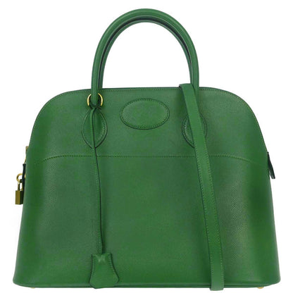 Hermes Green Courchevel Bolide 35 2way Shoulder Handbag