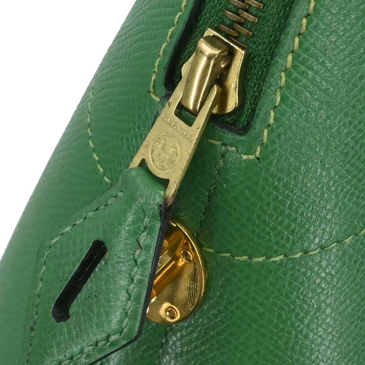 Hermes Green Courchevel Bolide 35 2way Shoulder Handbag