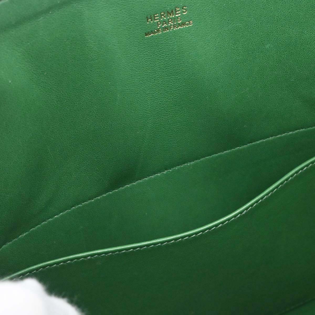 Hermes Green Courchevel Bolide 35 2way Shoulder Handbag