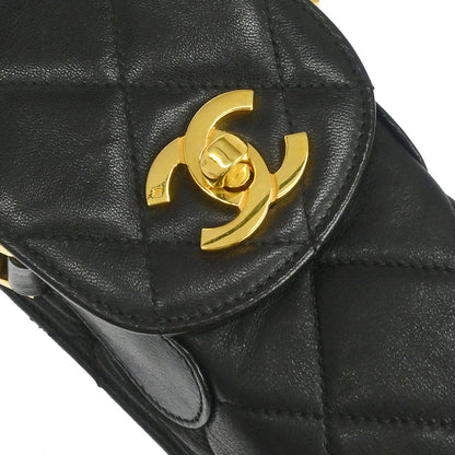 Chanel Black Folding Umbrella & Bag Set Small Good