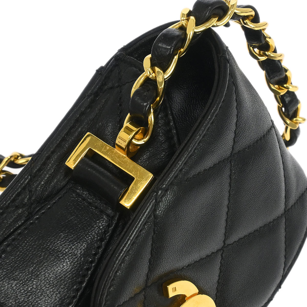 Chanel Black Folding Umbrella & Bag Set Small Good
