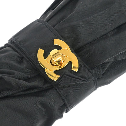 Chanel Black Folding Umbrella & Bag Set Small Good