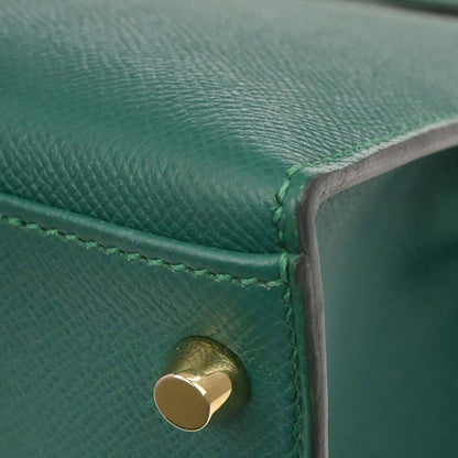 Hermes Vert Vertigo Epsom Kelly 32 Sellier 2way Shoulder Handbag