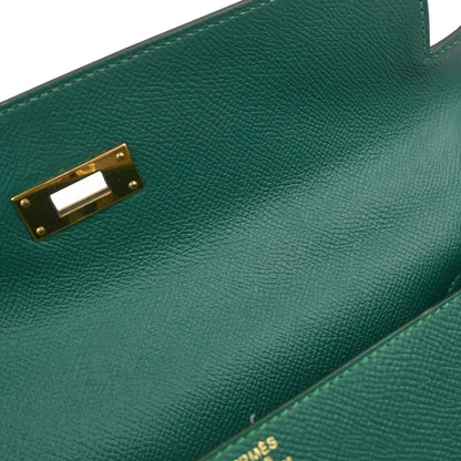Hermes Vert Vertigo Epsom Kelly 32 Sellier 2way Shoulder Handbag