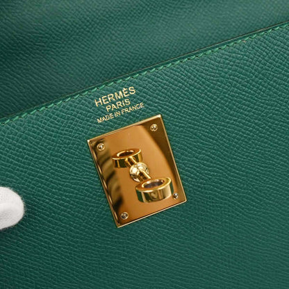 Hermes Vert Vertigo Epsom Kelly 32 Sellier 2way Shoulder Handbag