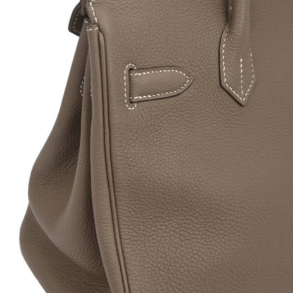 Hermes Etoupe Gray Togo Birkin 30 Handbag