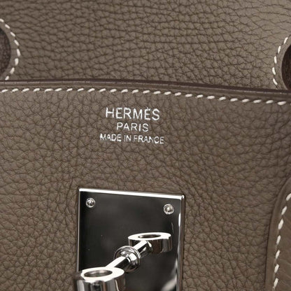 Hermes Etoupe Gray Togo Birkin 30 Handbag