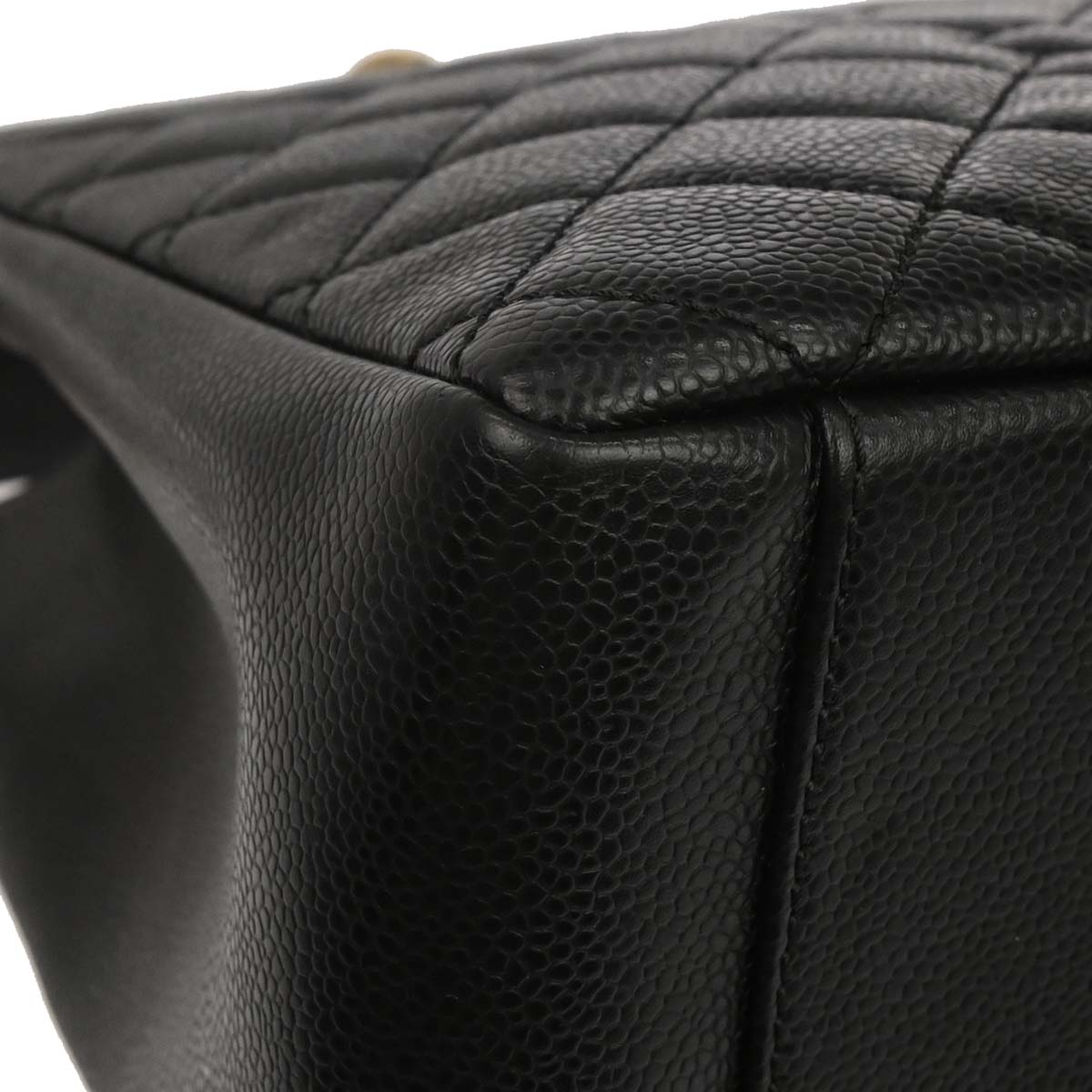 Chanel Black Caviar Skin Grand Shopping Tote GST Chain Handbag