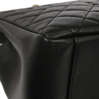 Chanel Black Caviar Skin Grand Shopping Tote GST Chain Handbag