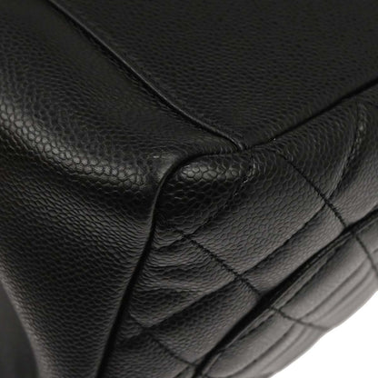 Chanel Black Caviar Skin Grand Shopping Tote GST Chain Handbag