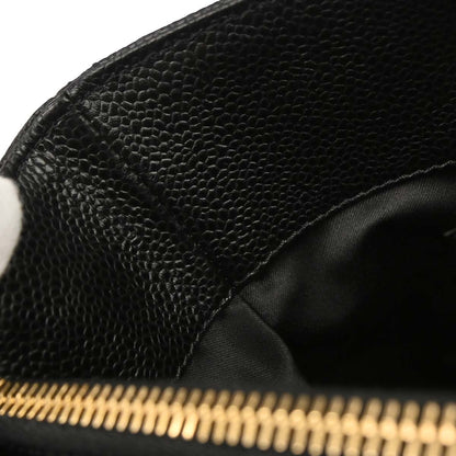 Chanel Black Caviar Skin Grand Shopping Tote GST Chain Handbag