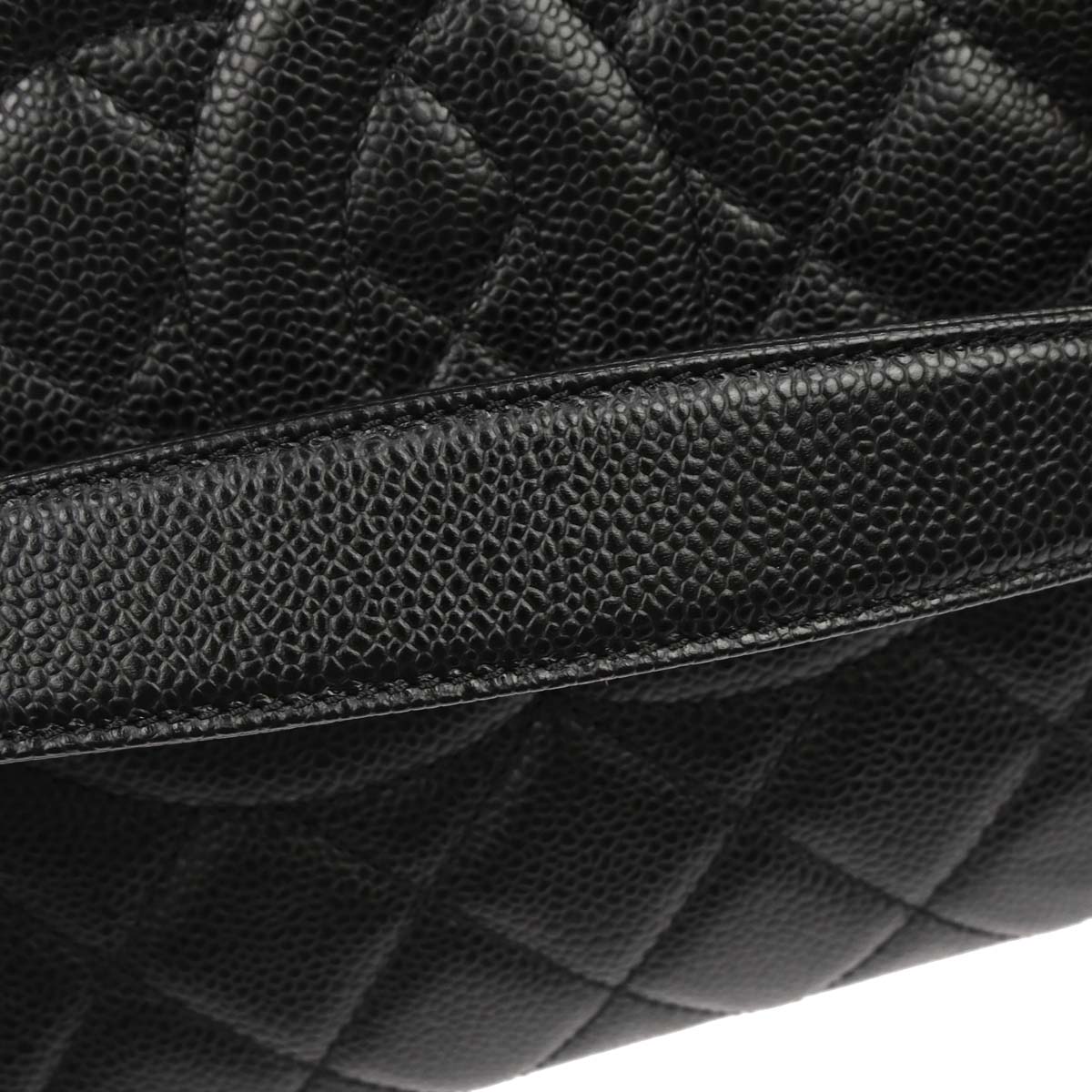 Chanel Black Caviar Skin Grand Shopping Tote GST Chain Handbag