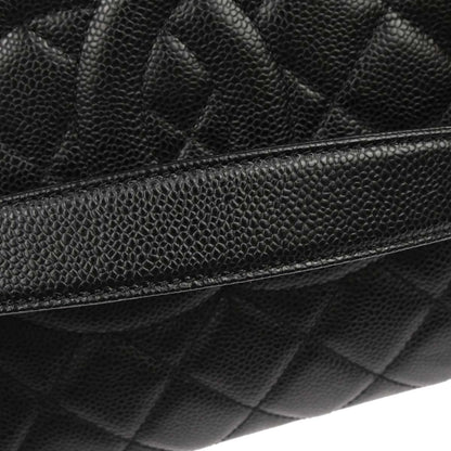 Chanel Black Caviar Skin Grand Shopping Tote GST Chain Handbag