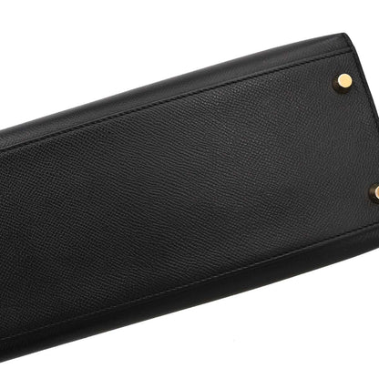 Hermes Black Epsom Kelly 32 Sellier 2way Shoulder Handbag
